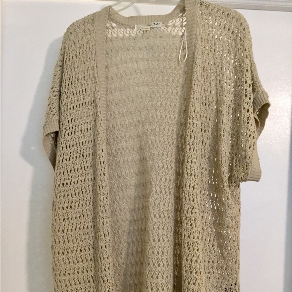 Loose knit kimono